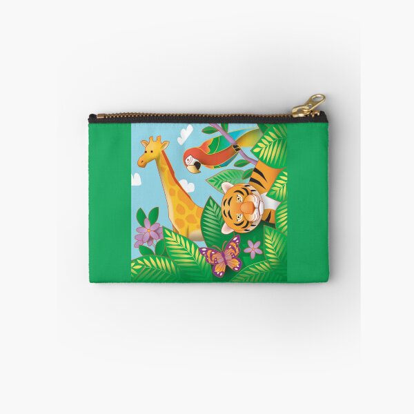 Item preview, Zoo Animals Giraffe Tiger Parrot and Purple Butterfly designed and sold by Shadowlight21.