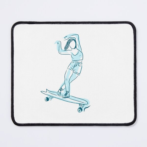 Item preview, Skateboarding longboard woman minimalist design tricks  designed and sold by Tropical Blood.