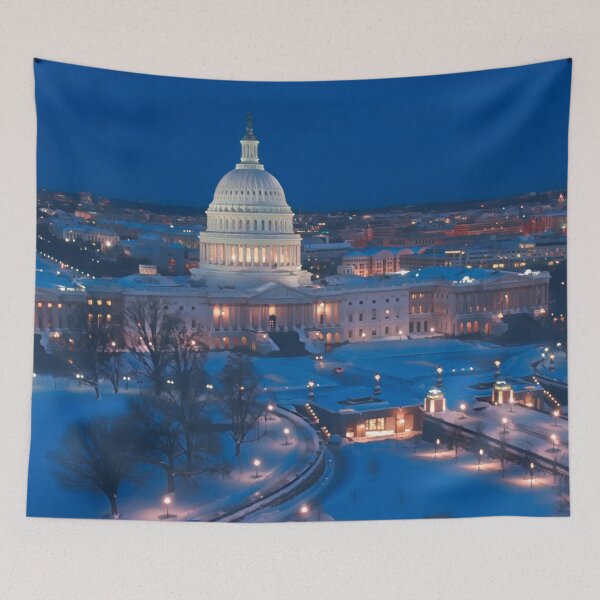 Item preview, Washington DC at Night designed and sold by Sofia-Draws.