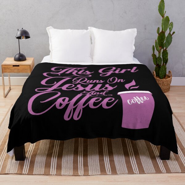Item preview, Womens This Girl Runs On Jesus And Coffee design Christian Gift designed and sold by theodoros20.