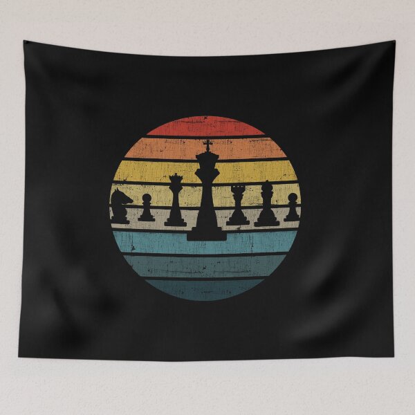 Item preview, Chess Silhouette On A Distressed Retro Sunset design designed and sold by theodoros20.