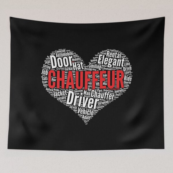 Item preview, Chauffeur Job Driver Heart Shape Word Cloud Design print designed and sold by theodoros20.