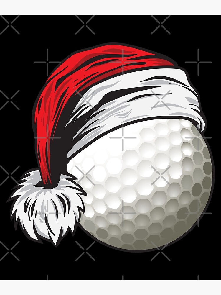 Christmas Golf Ball With Santa Hat Funny Sport X-mas graphic