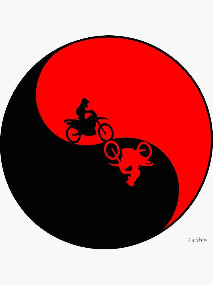 "Motor Cross Yin Yang" Sticker for Sale by Grobie Redbubble