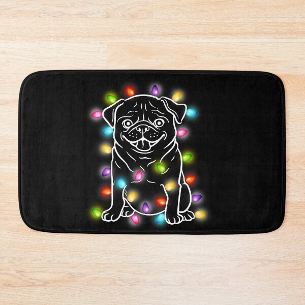 Item preview, Pug Dogs Tree Christmas Lights Pug Dogs Lover Christmas Gift designed and sold by Adam Alomari.