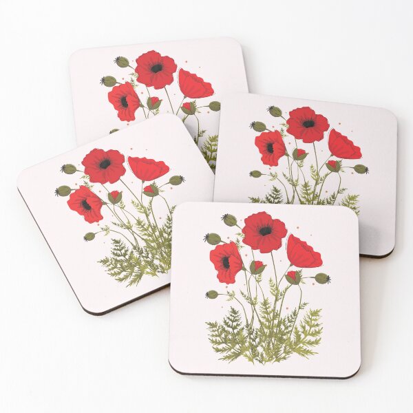 Aperçu de l'œuvre Art vectoriel coquelicots rouges créée et vendue par Lizbizart.