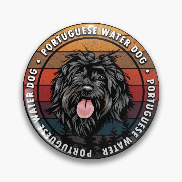 Item preview, Portuguese Water dog distressed sunset retro dog face design designed and sold by SamRVstore.