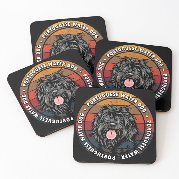 Item preview, Portuguese Water dog distressed sunset retro dog face design designed and sold by SamRVstore.