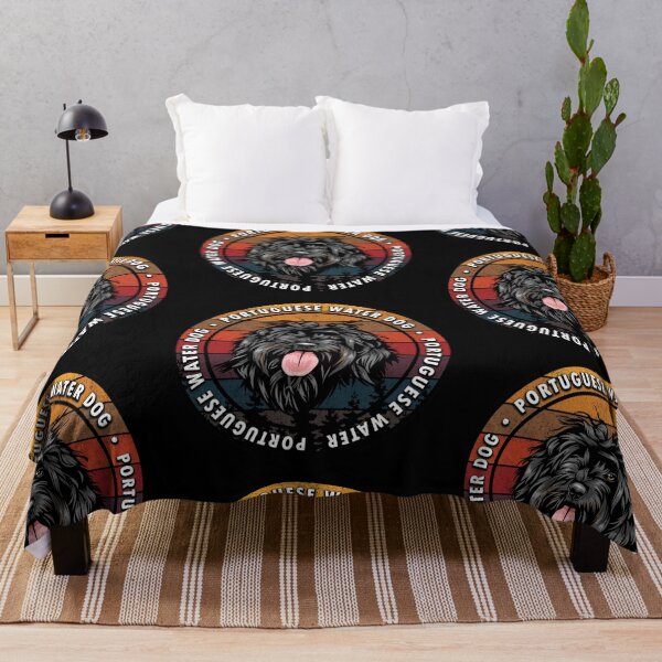 Item preview, Portuguese Water dog distressed sunset retro dog face design designed and sold by SamRVstore.