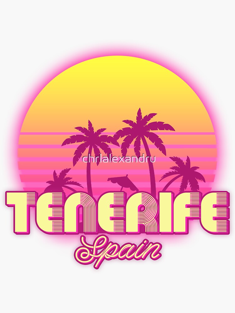 Thumbnail 3 of 3, Sticker, Tenerife retro wave designed and sold by chrlalexandru.
