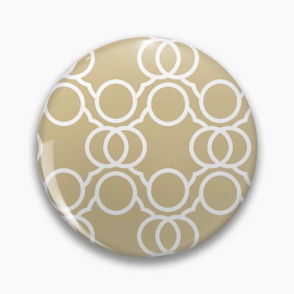 Item preview, Golden Brown and White Geometric Circle Pattern Pairs Dulux 2022 Popular Colour Golden Cookie designed and sold by ColorOfTheYears.