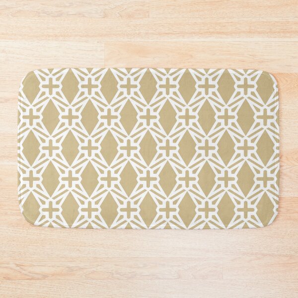 Item preview, Golden Brown and White Geometric Shape Tile Pattern Pairs Dulux 2022 Popular Colour Golden Cookie designed and sold by ColorOfTheYears.
