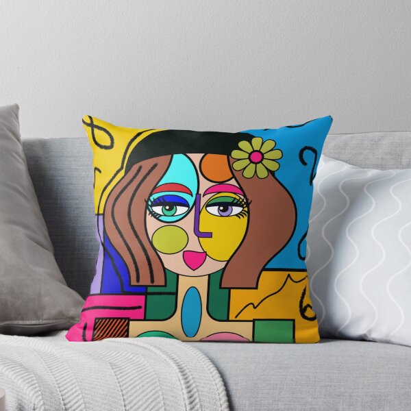 Item preview, Colorful Funky Abstract Girl Art Face  designed and sold by jantulov.
