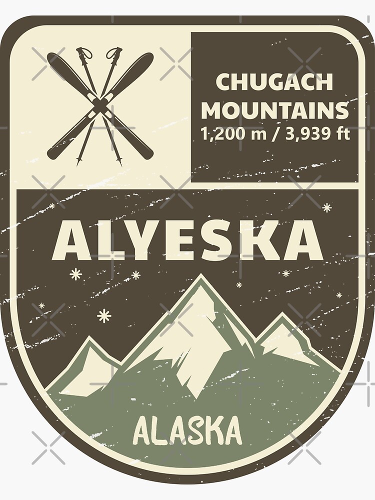 "Alyeska Chugach Mountains Alaska" Sticker for Sale by KrisSidDesigns Redbubble