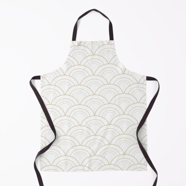 Item preview, Golden Brown and White Simple Scallop Curve Pattern Pairs Dulux 2022 Popular Colour Golden Cookie designed and sold by ColorOfTheYears.