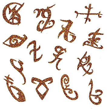Artwork thumbnail, Gold Glitter Runes by Morgan-Rae