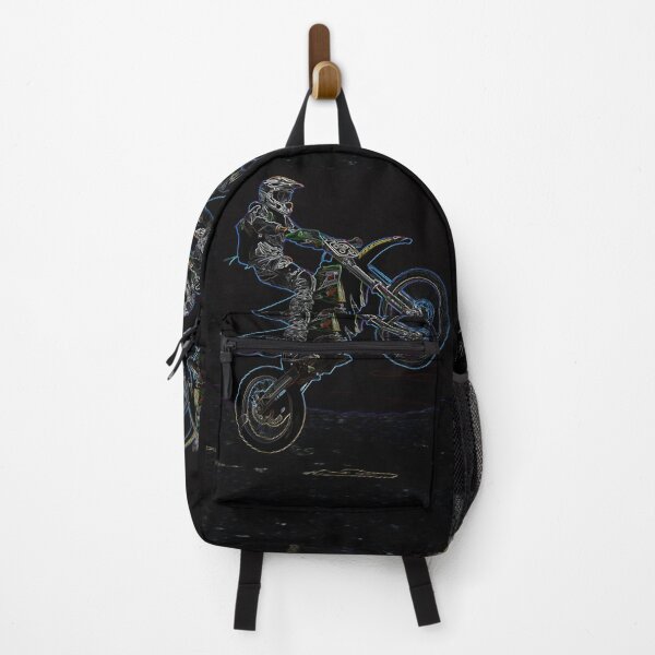 Item preview, Glowing Rainbow Edges Graphic Dirt Bike Rider designed and sold by HeavenOnEarth.