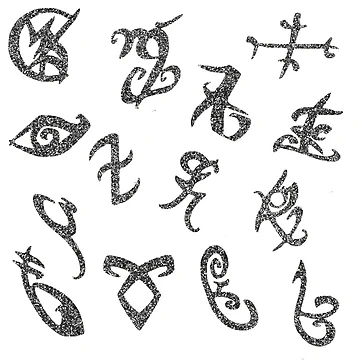 Artwork thumbnail, Silver Glitter Runes by Morgan-Rae