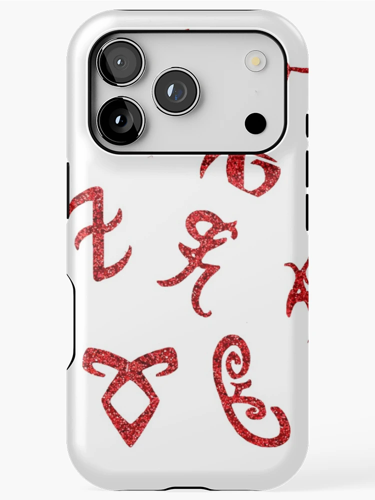 Thumbnail 1 of 4, iPhone Case, Red Glitter Runes designed and sold by Morgan-Rae.