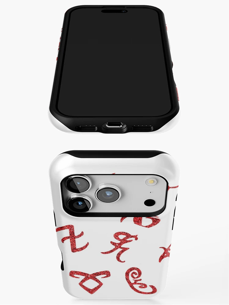 Thumbnail 3 of 4, iPhone Case, Red Glitter Runes designed and sold by Morgan-Rae.