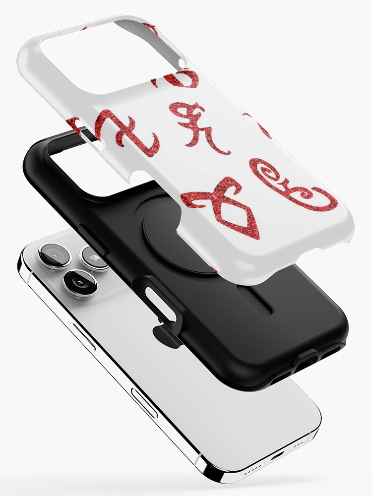 Thumbnail 2 of 4, iPhone Case, Red Glitter Runes designed and sold by Morgan-Rae.