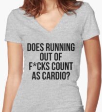 Hat das Laufen von F * cks zählen als Cardio? Shirt mit V-Ausschnitt