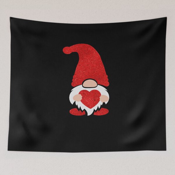 Item preview, Cute Glitter Red Heart Santa Gnome Christmas  designed and sold by jonrdesign.