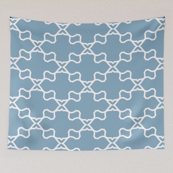 Aperçu de l'œuvre Blue and White Ornamental Shape Pattern 3 Pairs Dulux 2022 Popular Colour Sky View créée et vendue par ColorOfTheYears.