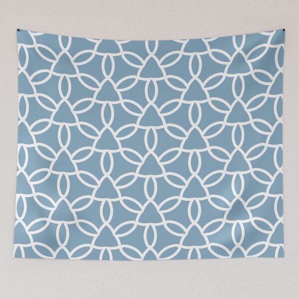 Item preview, Blue and White Tessellation Line Pattern 32 Pairs Dulux 2022 Popular Colour Sky View designed and sold by ColorOfTheYears.