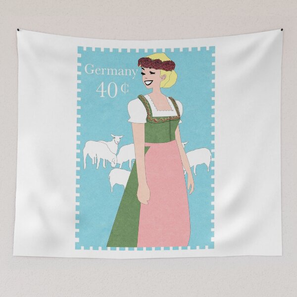 Item preview, Happy Girl In Germany (Munich Stamp Art) designed and sold by MindCereal.