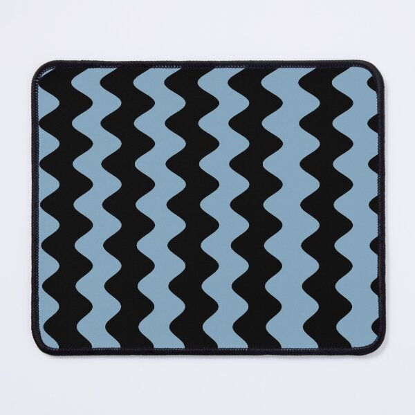 Artikelvorschau, Black and Blue Wavy Vertical Rippled Stripe Pattern Pairs Dulux 2022 Popular Colour Sky View entworfen und verkauft von ColorOfTheYears.