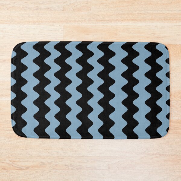 Item preview, Black and Blue Wavy Vertical Rippled Stripe Pattern Pairs Dulux 2022 Popular Colour Sky View designed and sold by ColorOfTheYears.