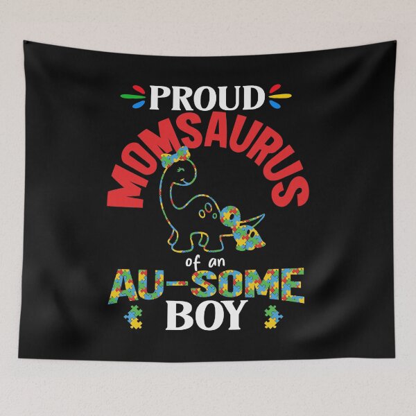 Item preview, Autism Mama Momsaurus Awareness- Proud Mom of an AuSome BOY designed and sold by Lam Assia.