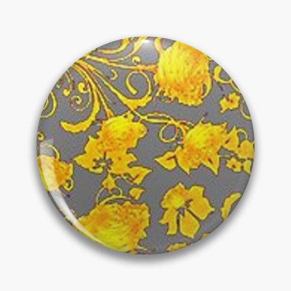 Item preview, GOLD ROSE GARDEN GREY FLORAL ABSTRACT ART designed and sold by sharlesart.