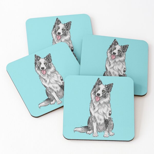 Item preview, Cute Blue Merle Border Collie Dog designed and sold by shirinsart.