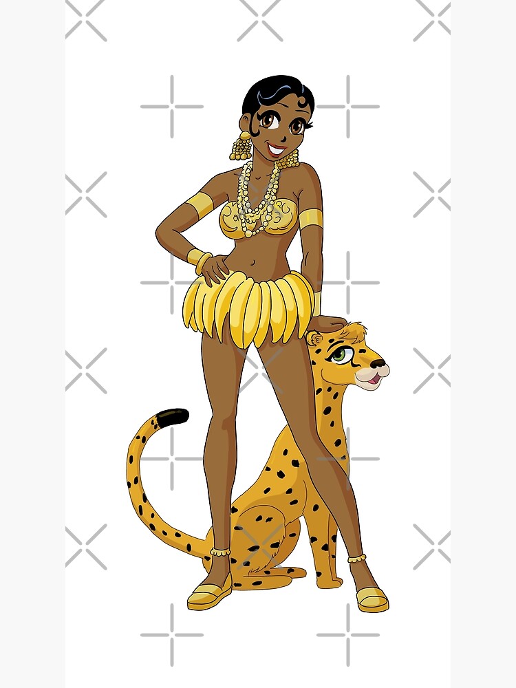 Poster for Sale avec l uvre Josephine Baker en jupe banane avec guepard de l artiste Miguel Guerra Redbubble