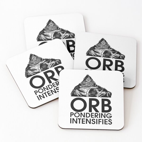 Item preview, Orb Pondering Intensifies (black text) - Wizard meme designed and sold by CryptidArt.