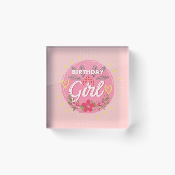 Item preview, BIRTHDAY GIRL pinky flourish giftcard designed and sold by SpiralStairShop.