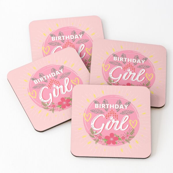 Item preview, BIRTHDAY GIRL pinky flourish giftcard designed and sold by SpiralStairShop.