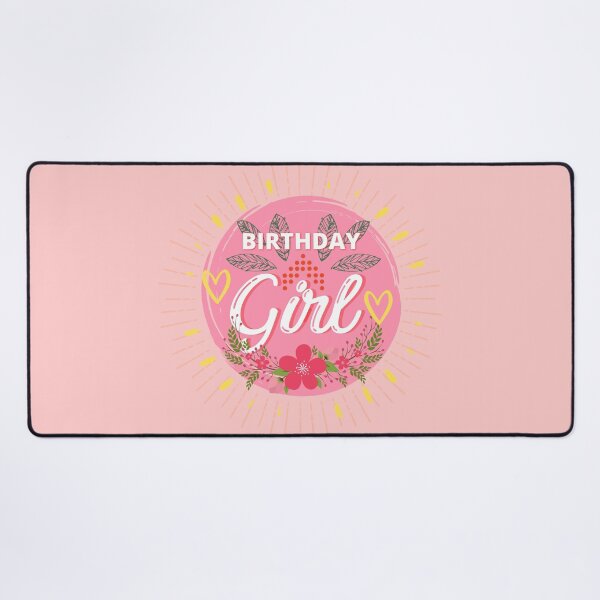 Item preview, BIRTHDAY GIRL pinky flourish giftcard designed and sold by SpiralStairShop.
