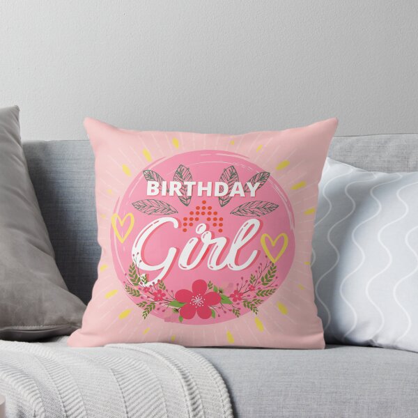 Item preview, BIRTHDAY GIRL pinky flourish giftcard designed and sold by SpiralStairShop.