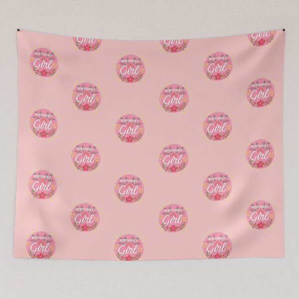 Item preview, BIRTHDAY GIRL pinky flourish giftcard designed and sold by SpiralStairShop.