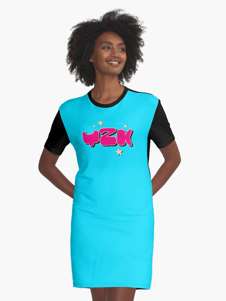 Throwback Y2K 2000s Fashion Aesthetic Millennial Pink Font | Graphic  T-Shirt Dress