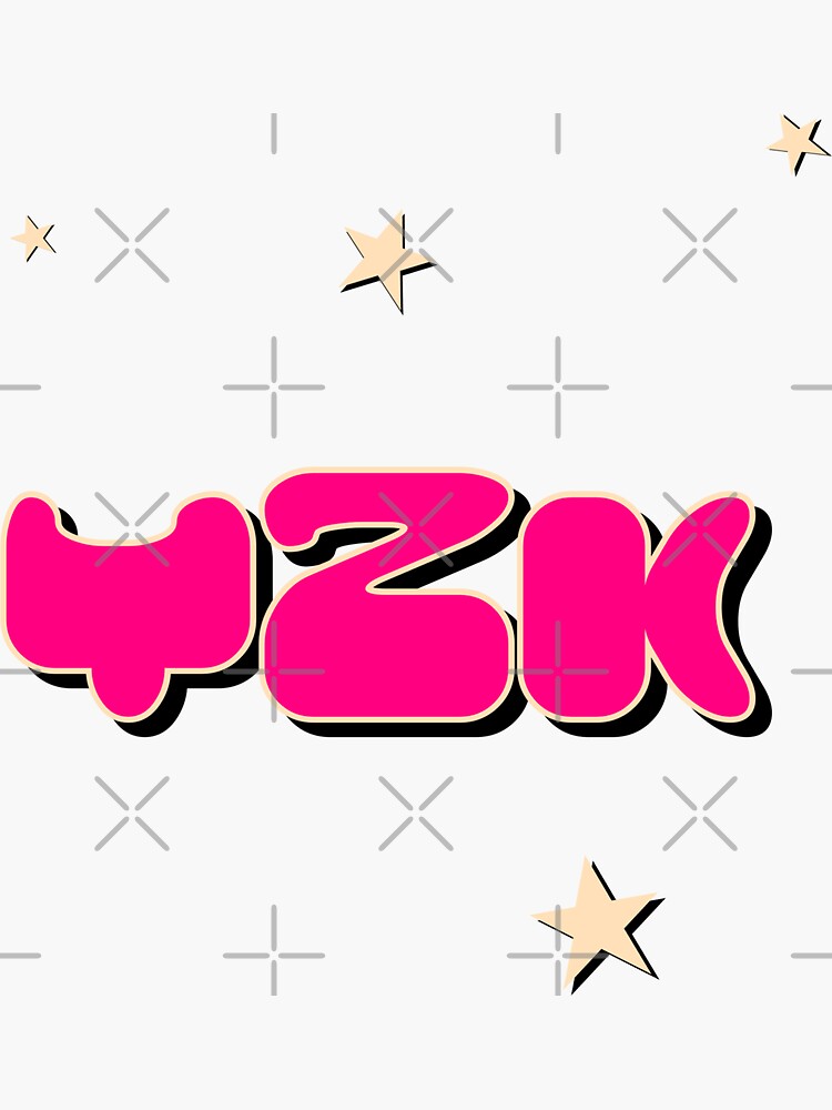 Throwback Y2K 2000s Fashion Aesthetic Millennial Pink Font  Sticker for  Sale by faiiryliite
