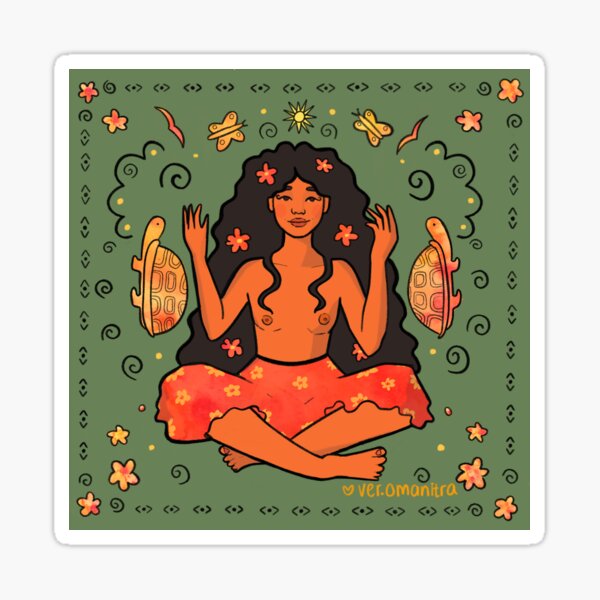 sitting with turtles Sticker