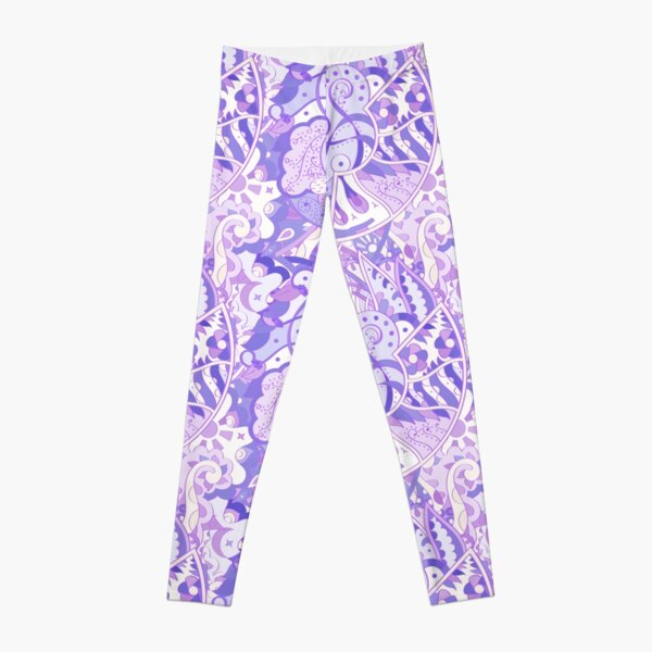 tracery pattern doodle colorful, psychedelic lover Leggings