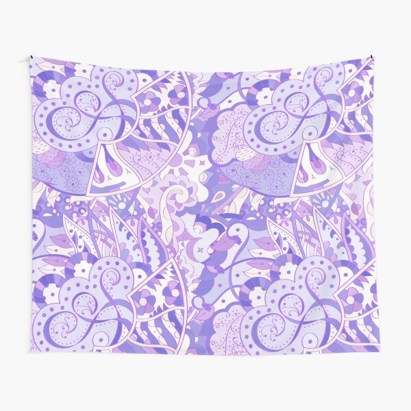 tracery pattern doodle colorful, psychedelic lover Tapestry