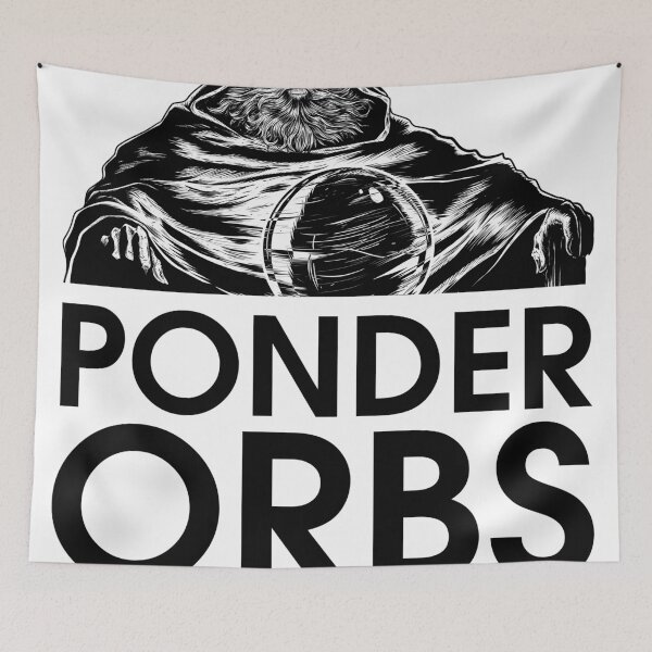 Item preview, Ponder Orbs and Chill? (black text) - Wizard Meme designed and sold by CryptidArt.