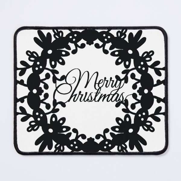Item preview, Merry Christmas Black and White Christmas Wreath designed and sold by daisyandlime.