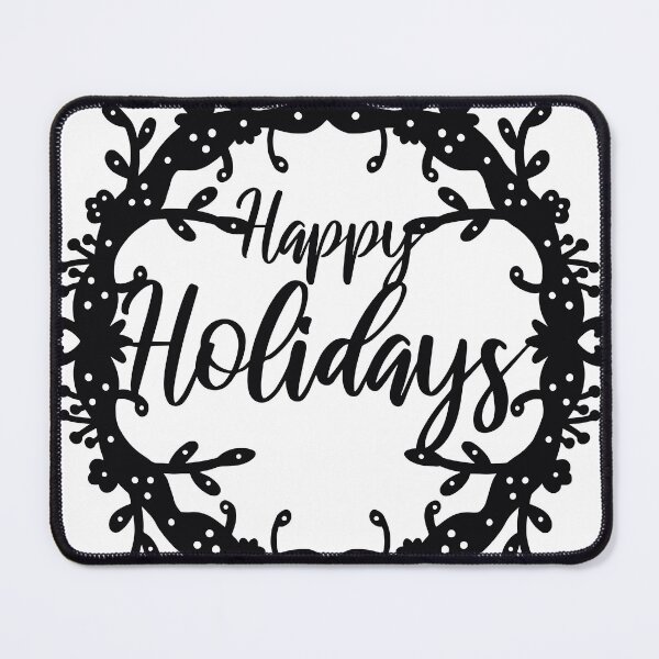 Item preview, Happy Holidays Black and White Christmas Wreath designed and sold by daisyandlime.